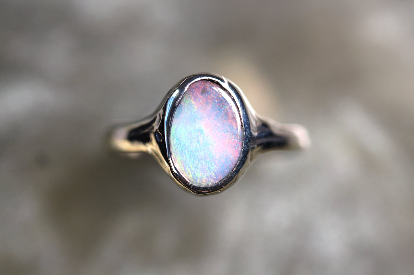 Boulder Opal and Sterling Silver Ring