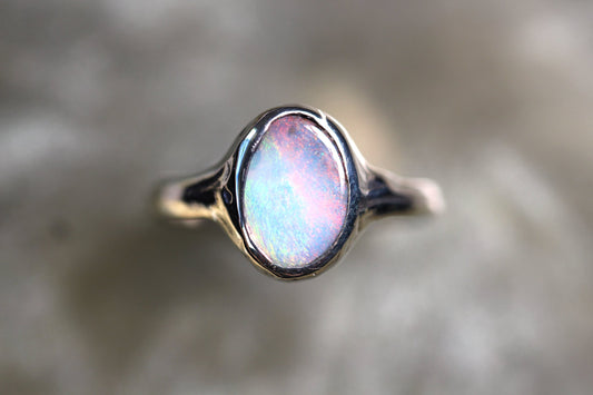 Boulder Opal and Sterling Silver Ring
