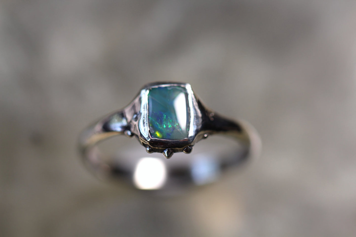 Lightning Ridge Opal and Sterling Silver Ring