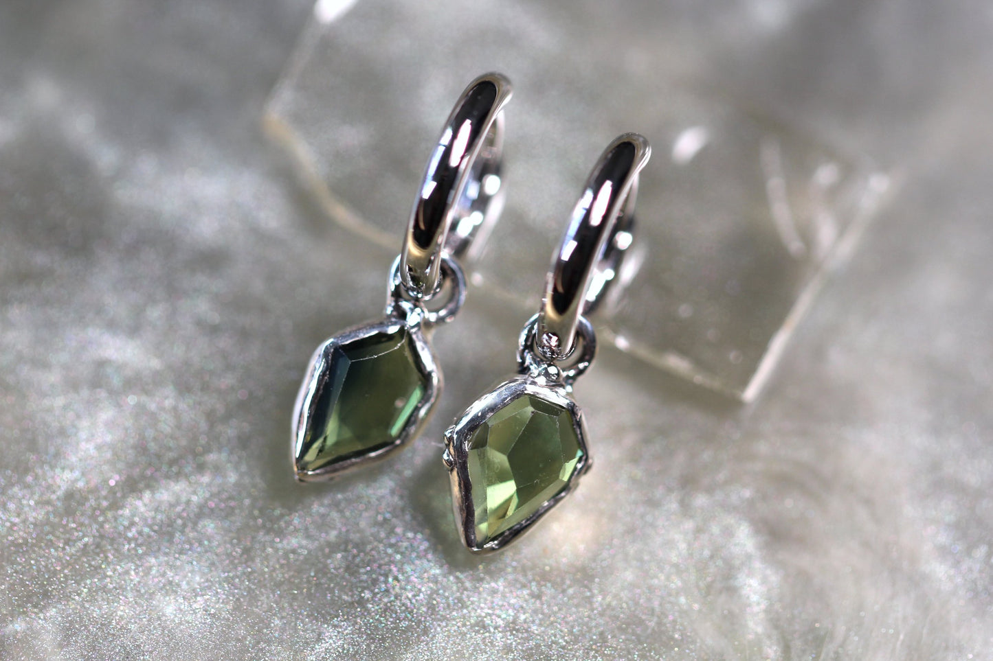 Australian Parti Sapphire and Sterling Silver Earrings