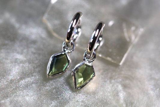 Australian Parti Sapphire and Sterling Silver Earrings