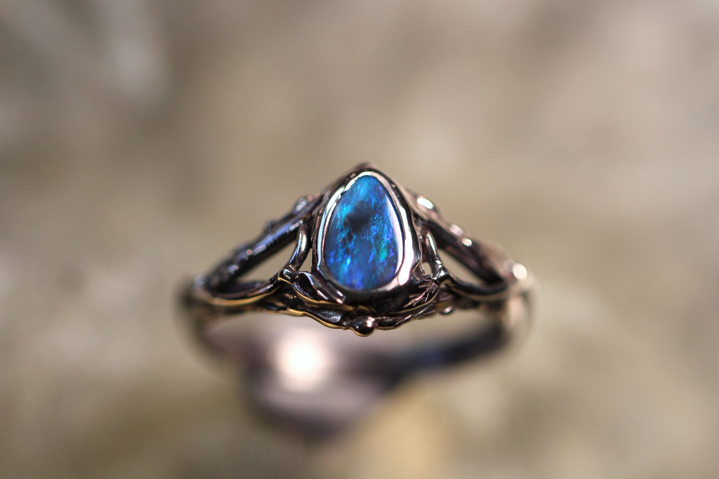 Lightning Ridge Opal and Sterling Silver Ring