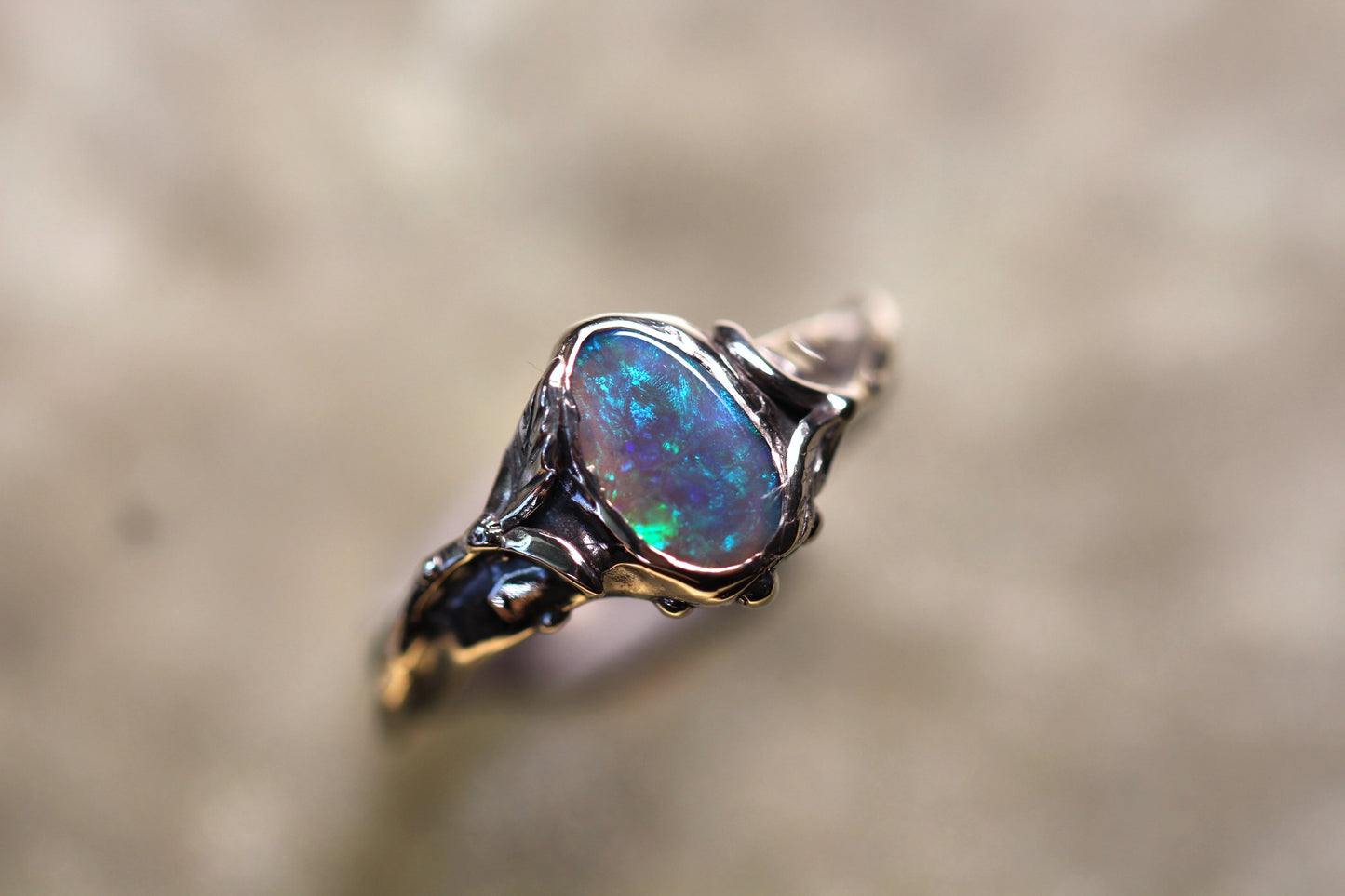 Lightning Ridge Opal and Sterling Silver Ring