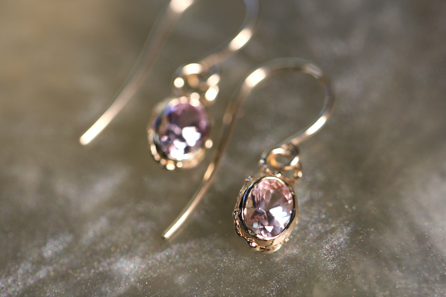 Australian Zircon and Solid 9ct Yellow Gold Earrings