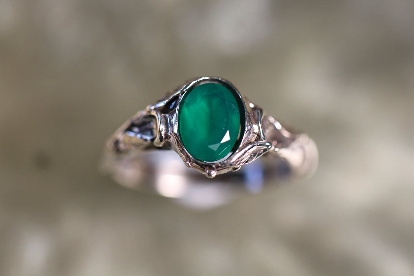 Custom Green Obsidian Ring