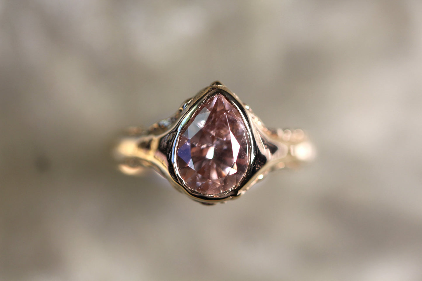 Australian Harts Range Zircon and Solid 9ct Yellow Gold Ring