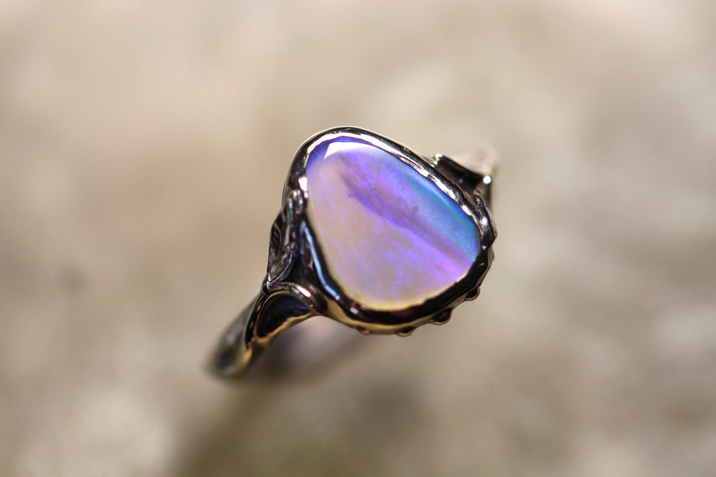 Lightning Ridge Opal and Sterling Silver Ring