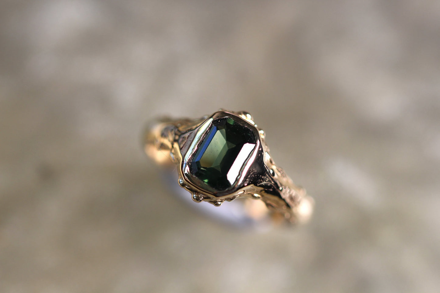 Australian Parti Sapphire and Solid 9ct Yellow Gold Ring