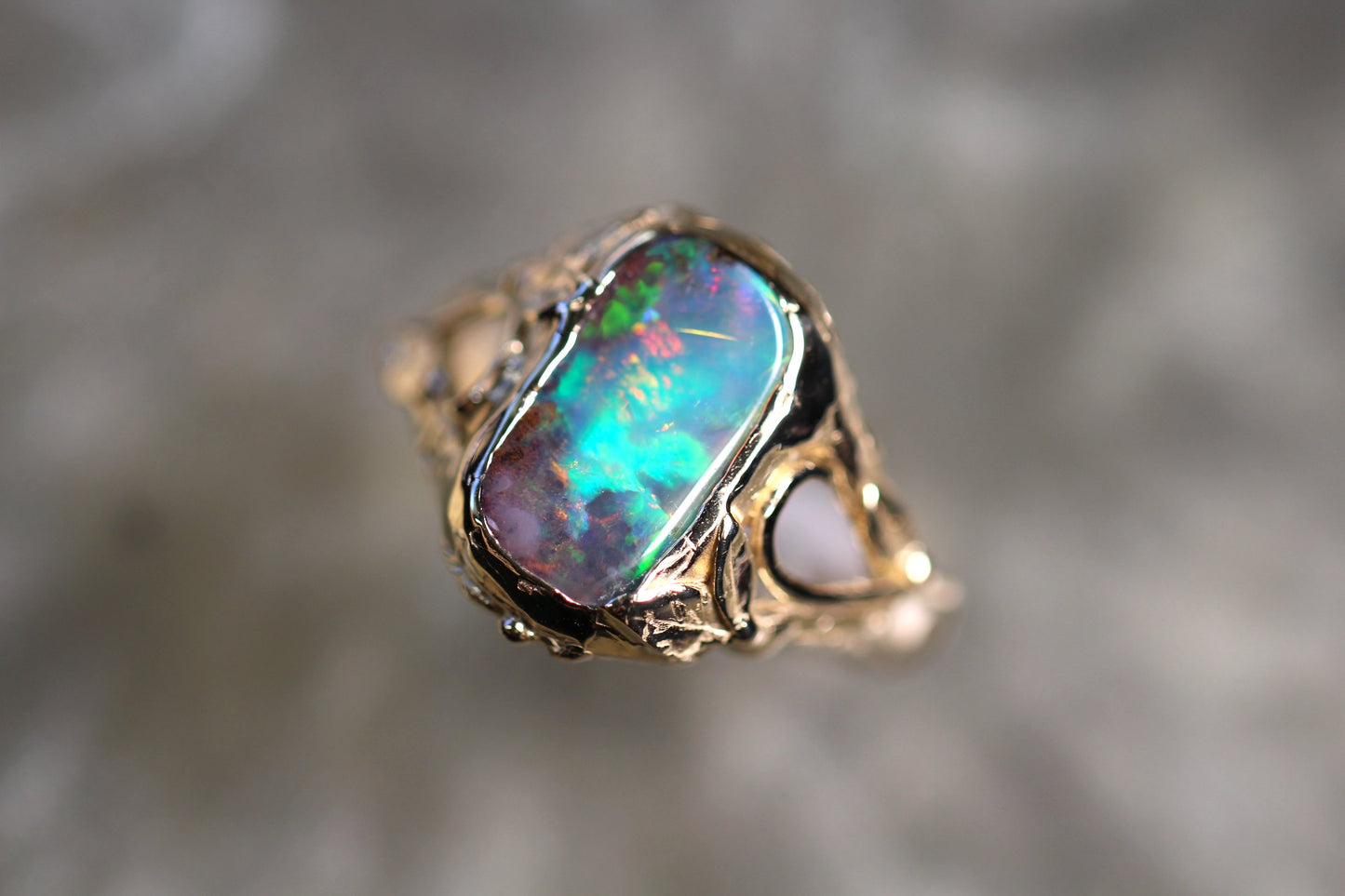 Boulder Opal and Solid 9ct Yellow Gold Ring