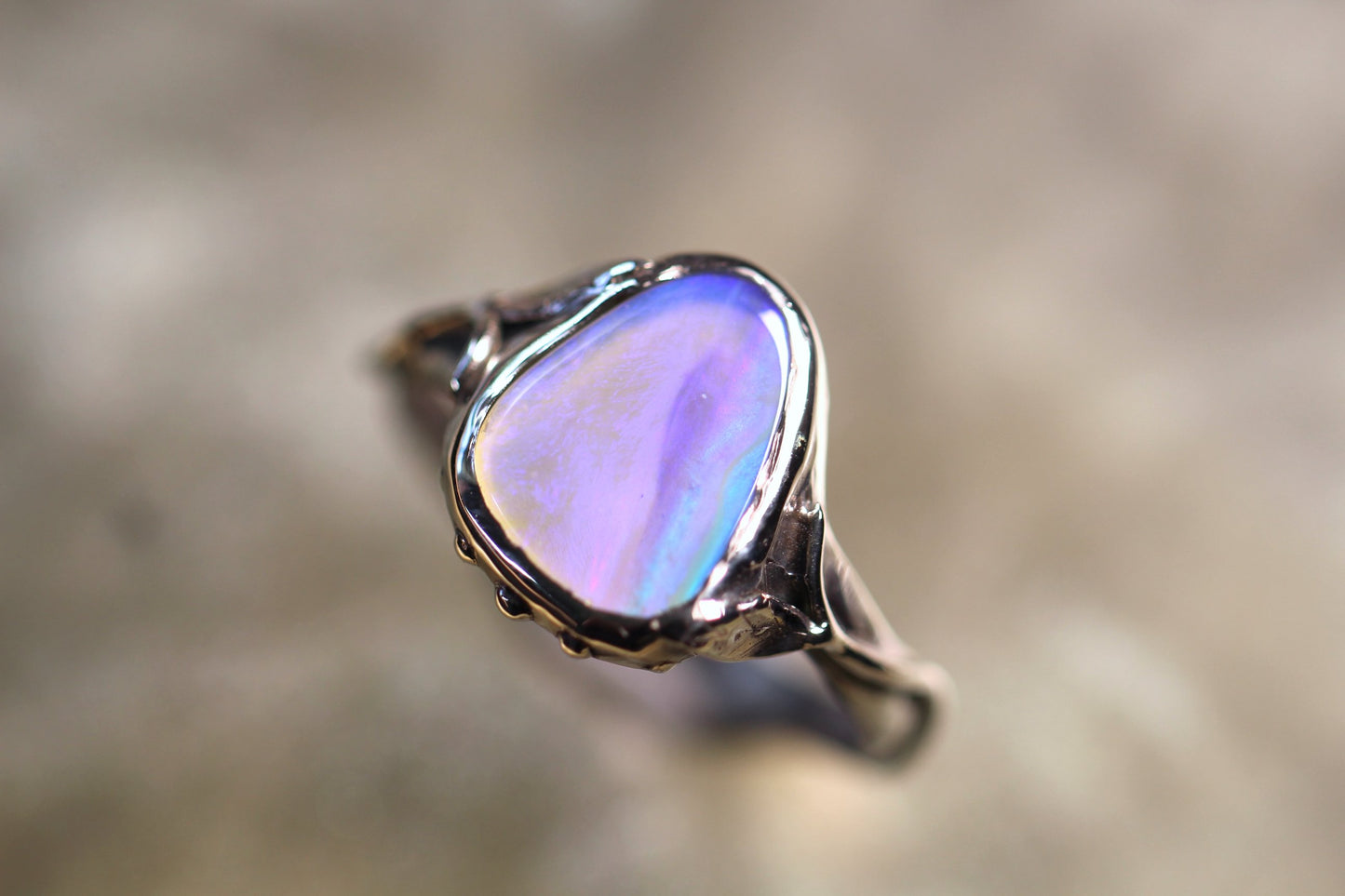 Lightning Ridge Opal and Sterling Silver Ring