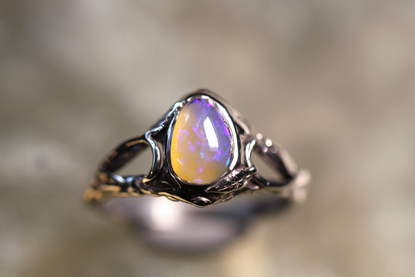 Lightning Ridge Opal and Sterling Silver Ring