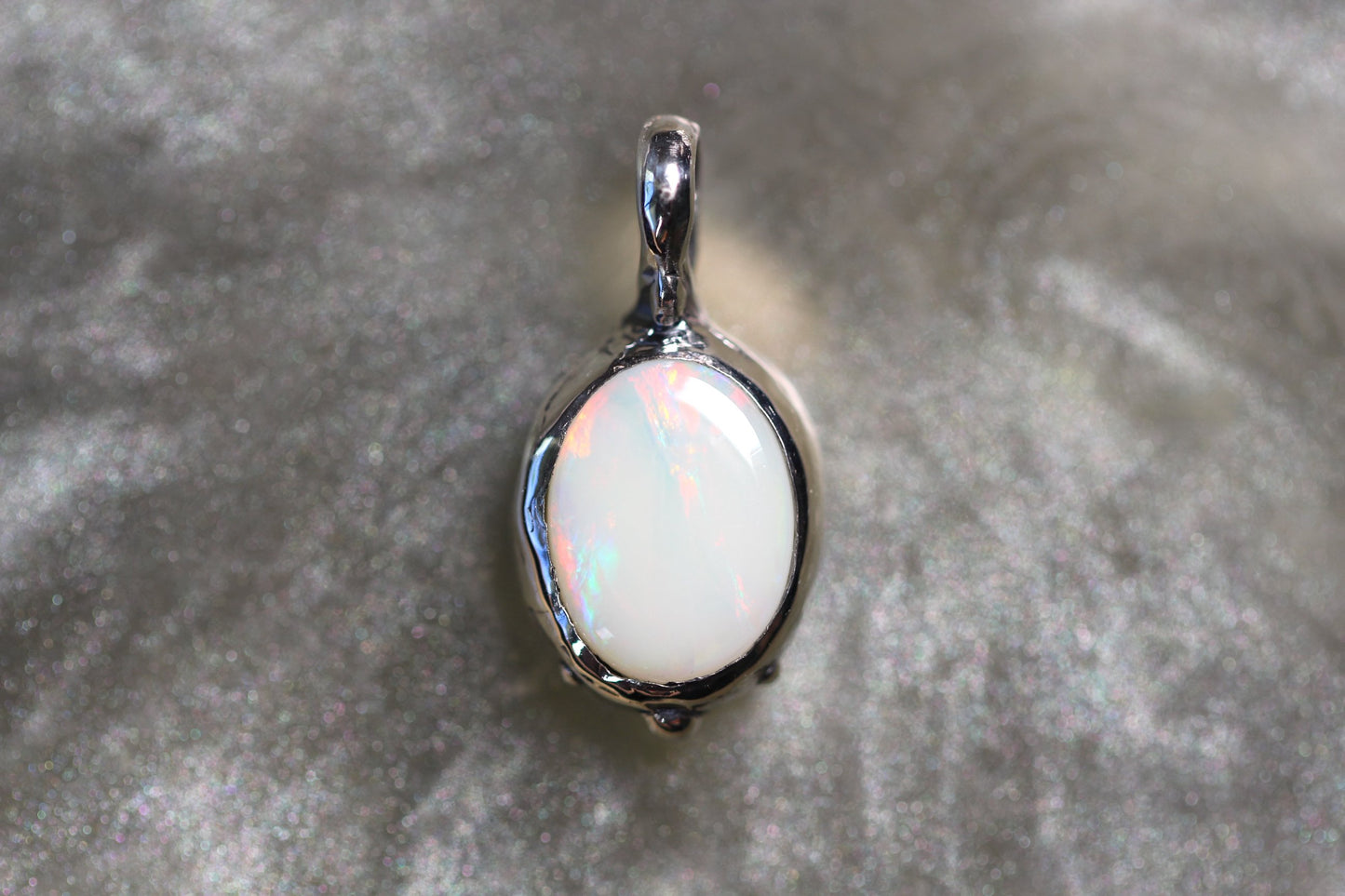 Coober pedy Opal and Sterling Silver Pendant
