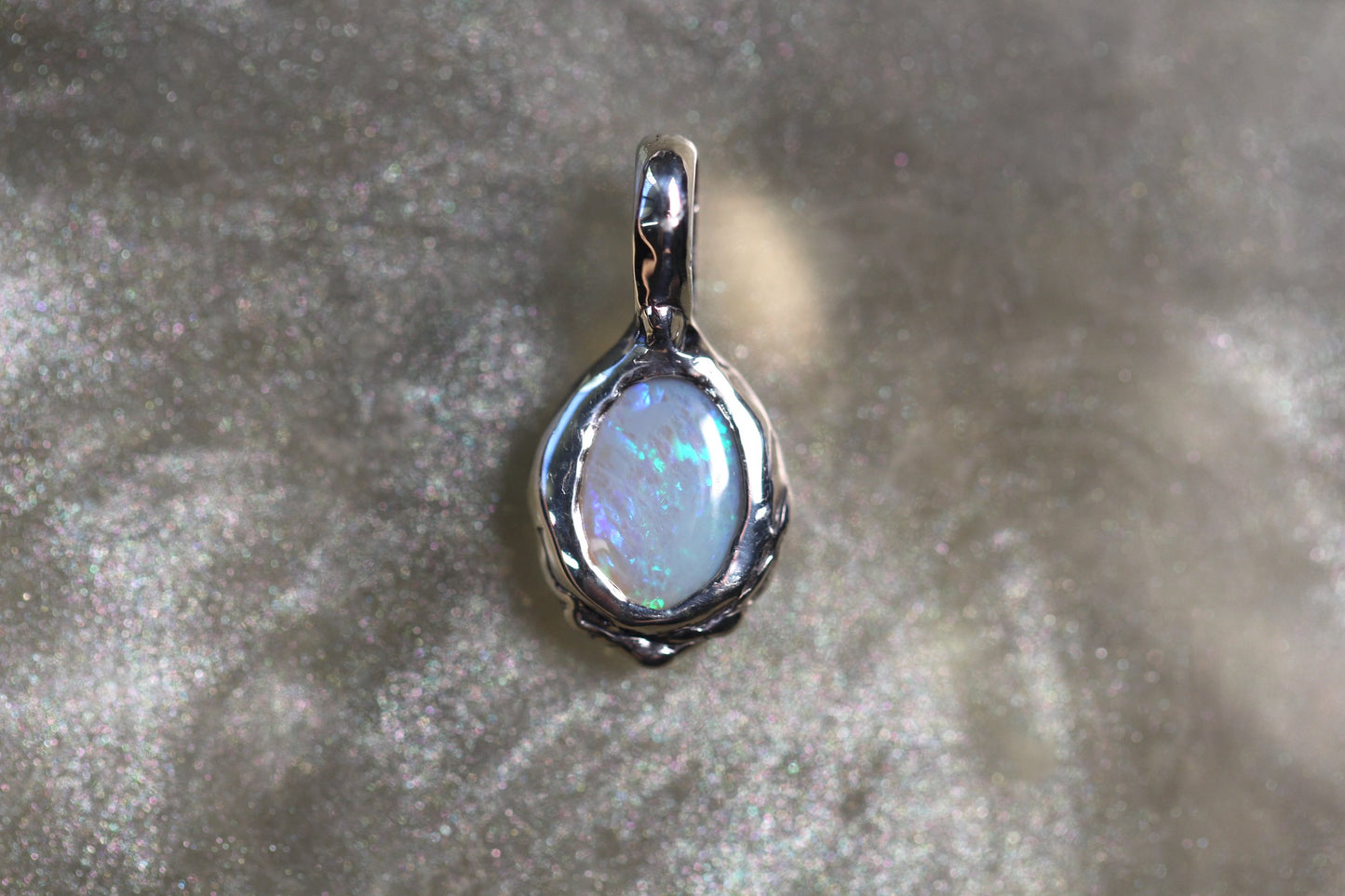 Lightning Ridge Opal and Sterling Silver Pendant