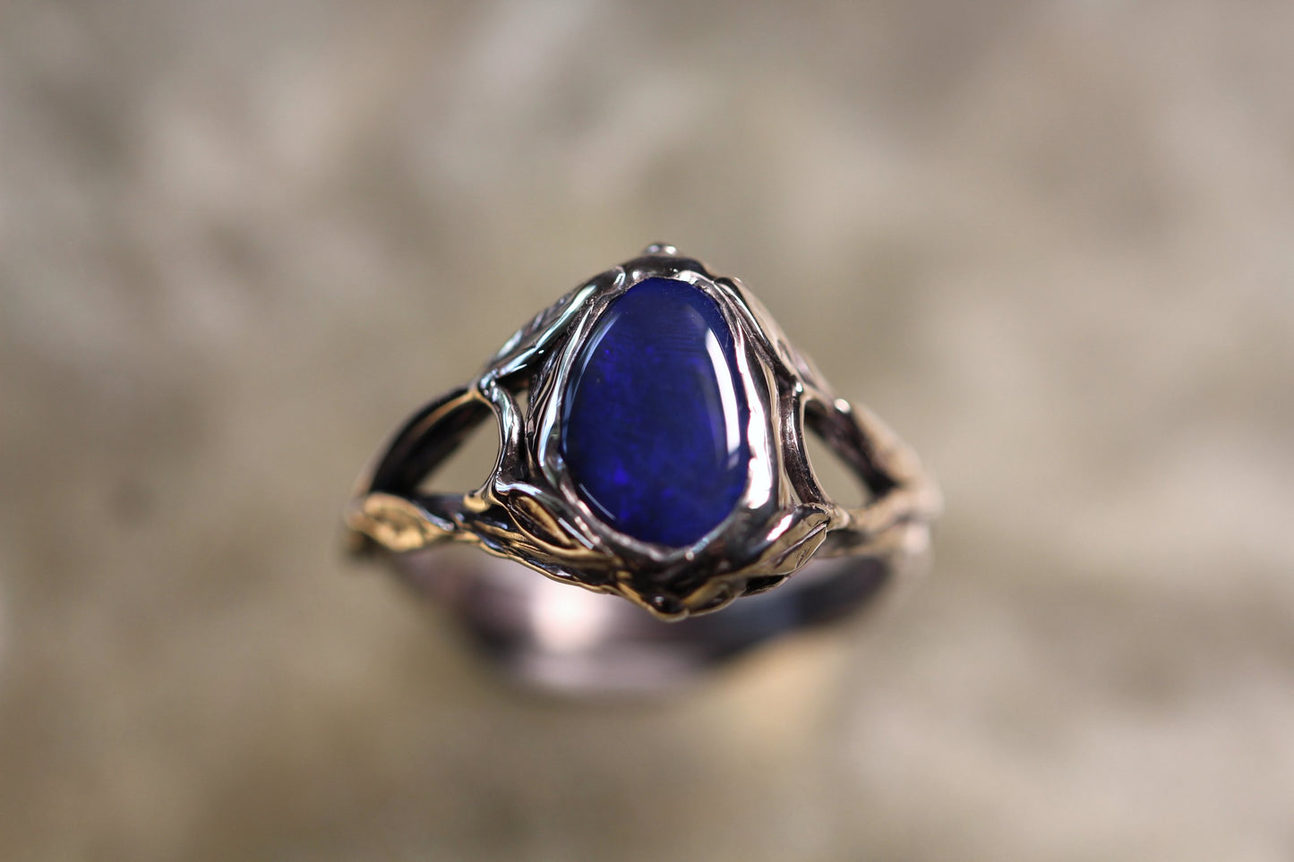 Lightning Ridge Opal and Sterling Silver Ring