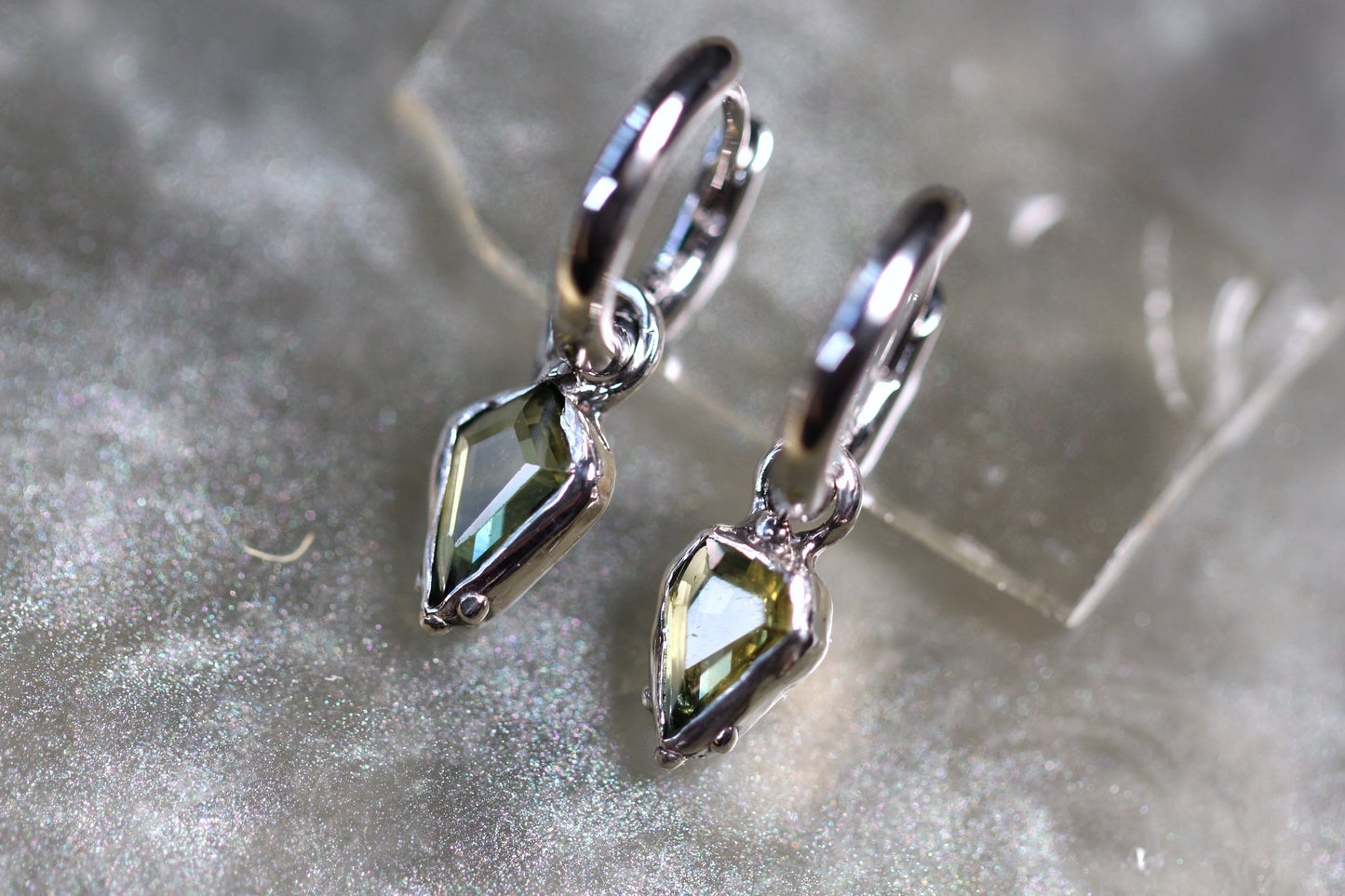 Australian Parti Sapphire and Sterling Silver Earrings