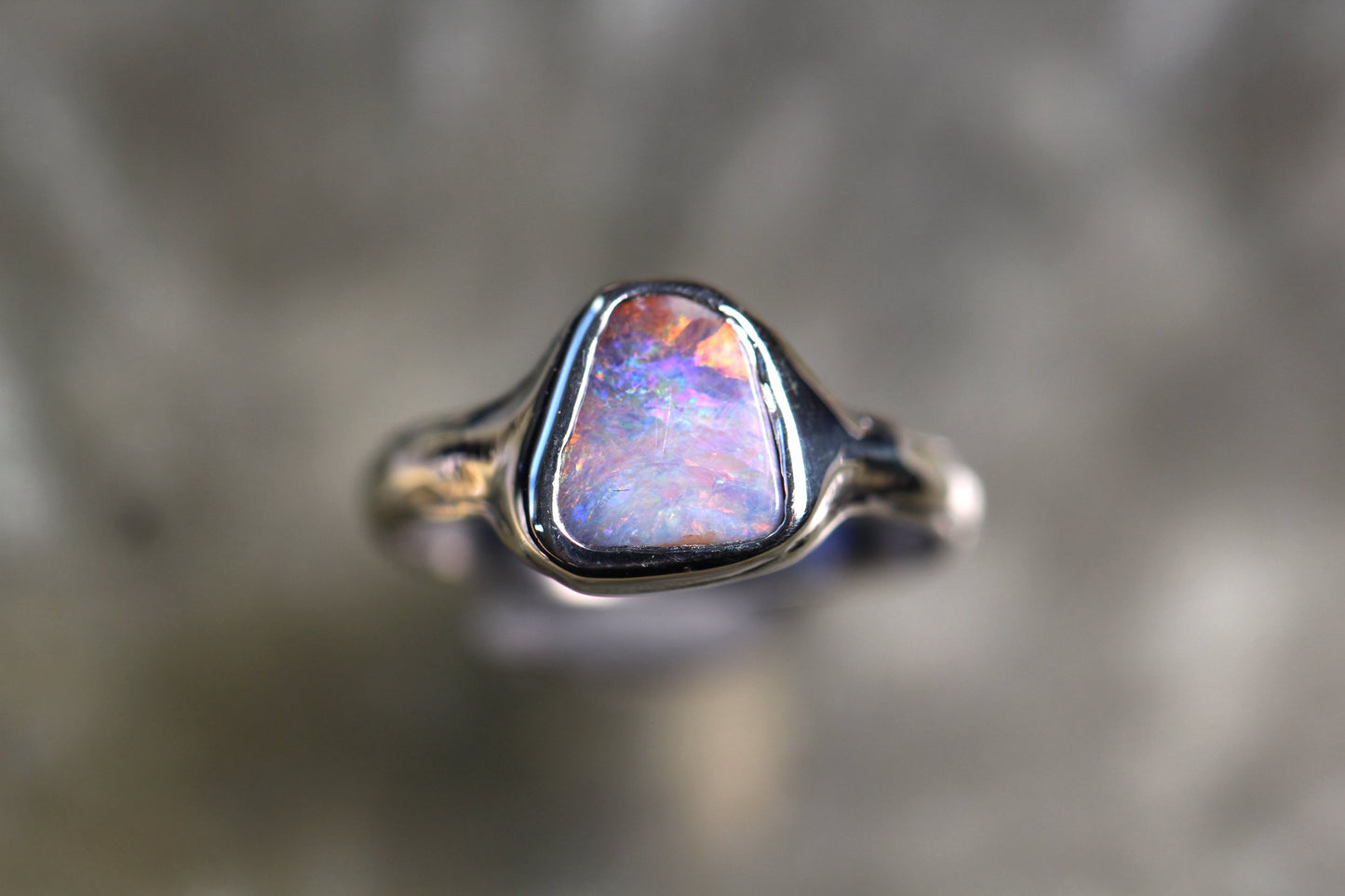 Boulder Opal and Sterling Silver Ring