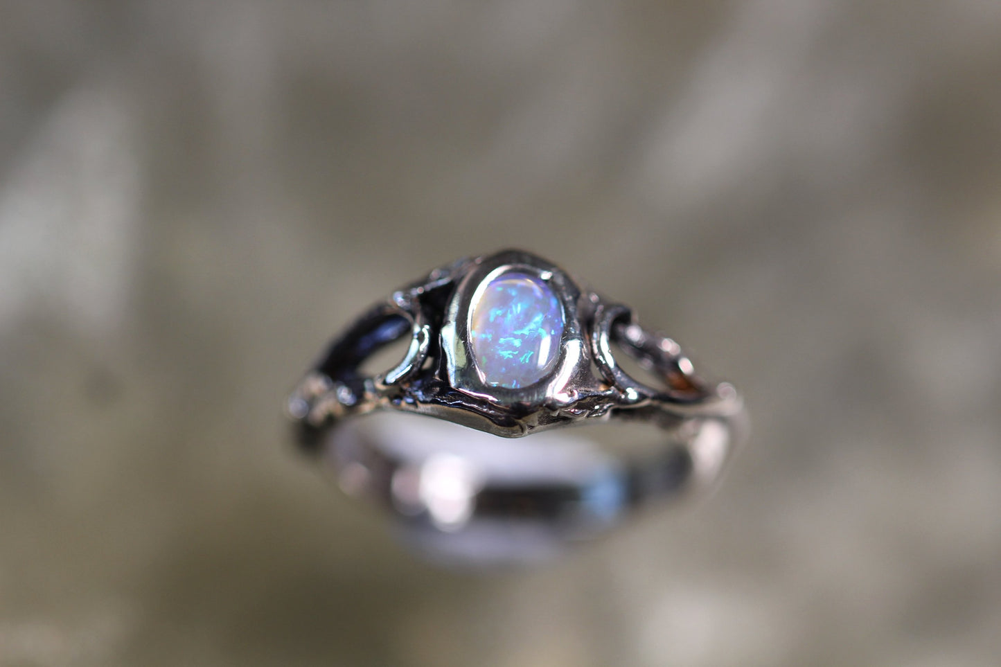 Lightning Ridge Opal and Sterling Silver Ring