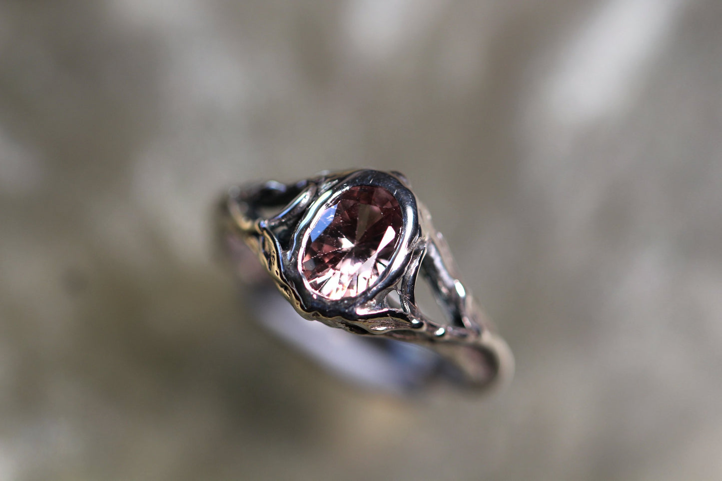 Australian Harts Range Zircon and Sterling silver Ring