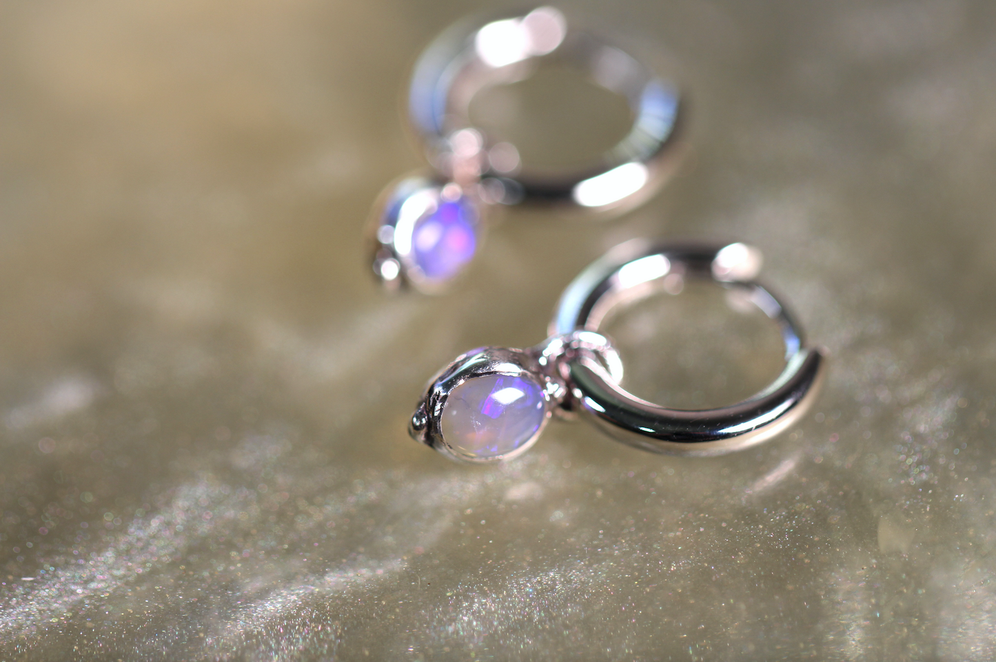 Lightning Ridge Opal and Sterling Silver Earrings