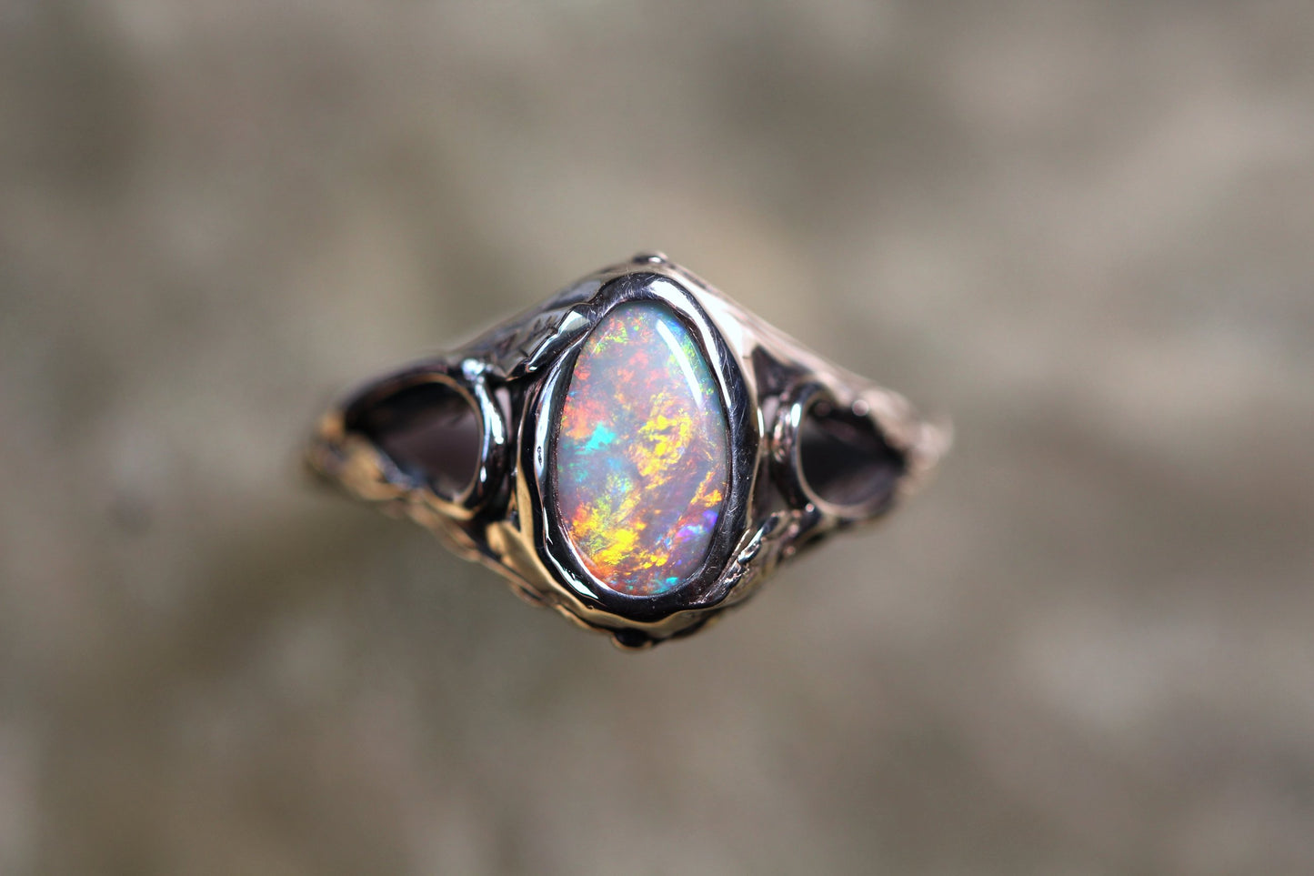 Lightning Ridge Opal and Sterling Silver Ring