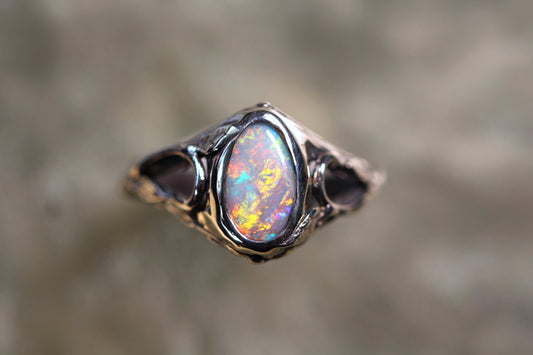 Lightning Ridge Opal and Sterling Silver Ring