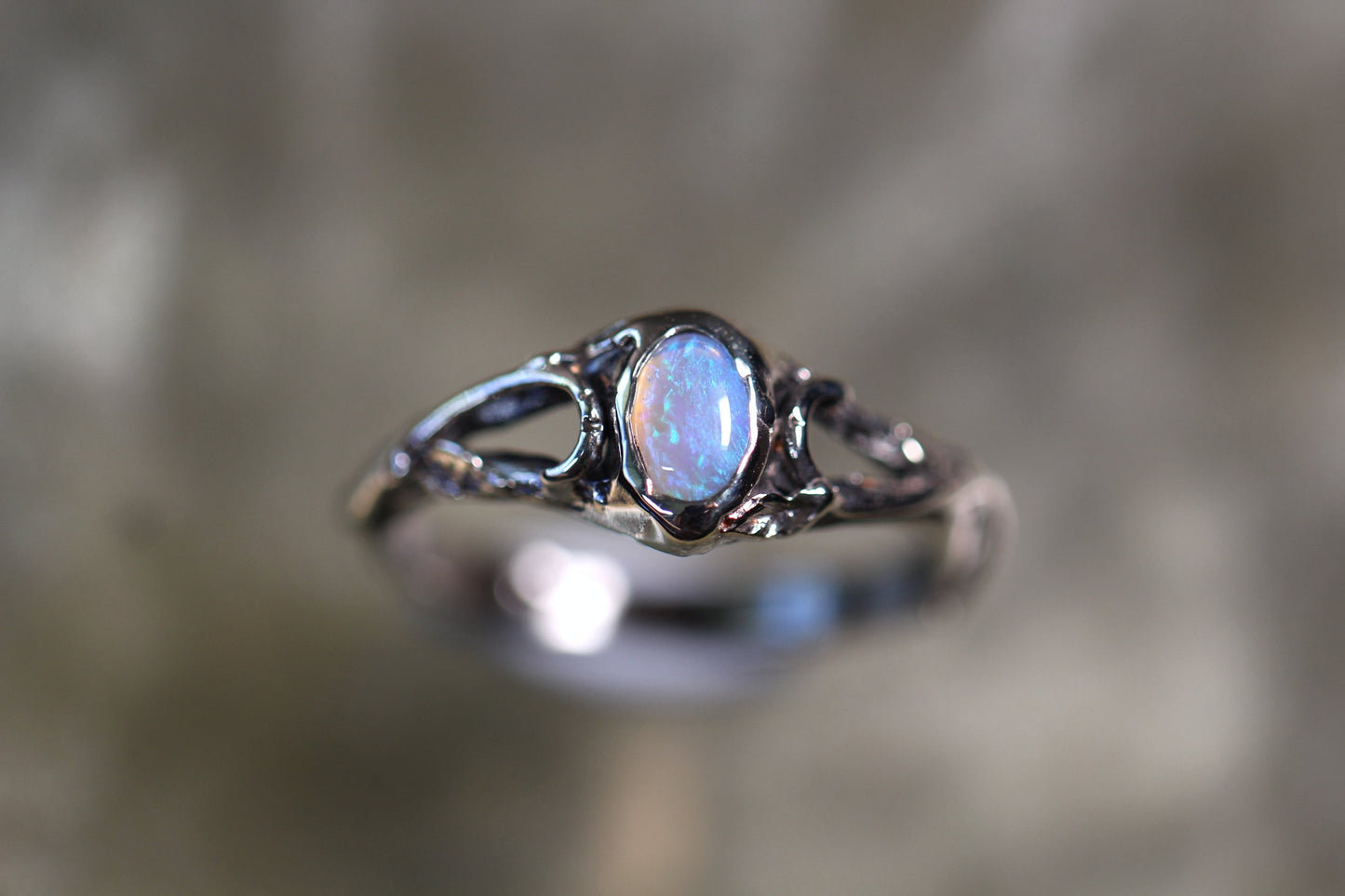 Lightning Ridge Opal and Sterling Silver Ring
