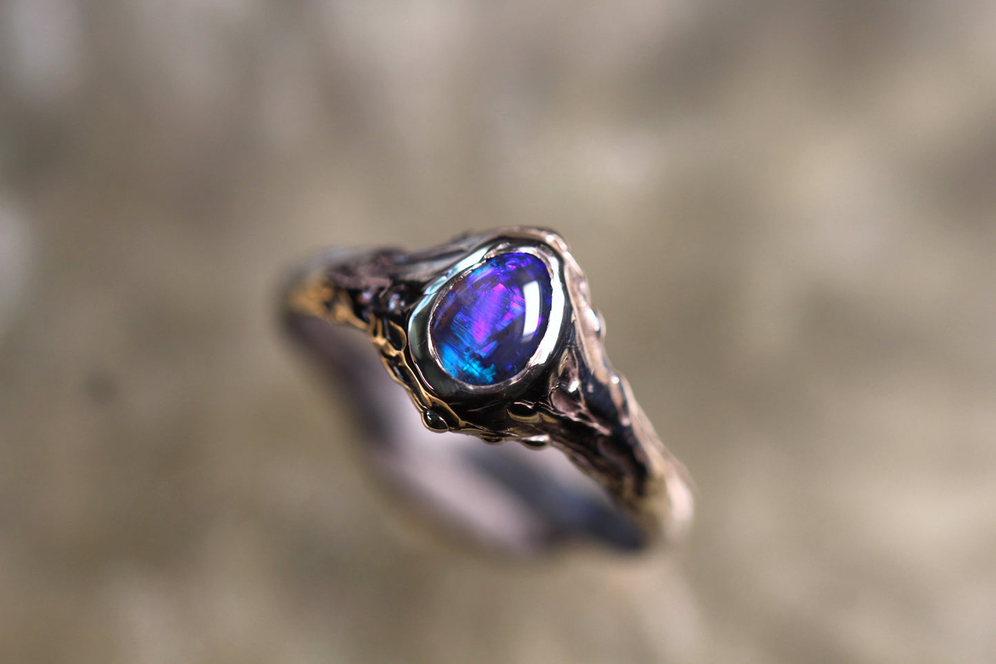Lightning Ridge Opal and Sterling Silver Ring