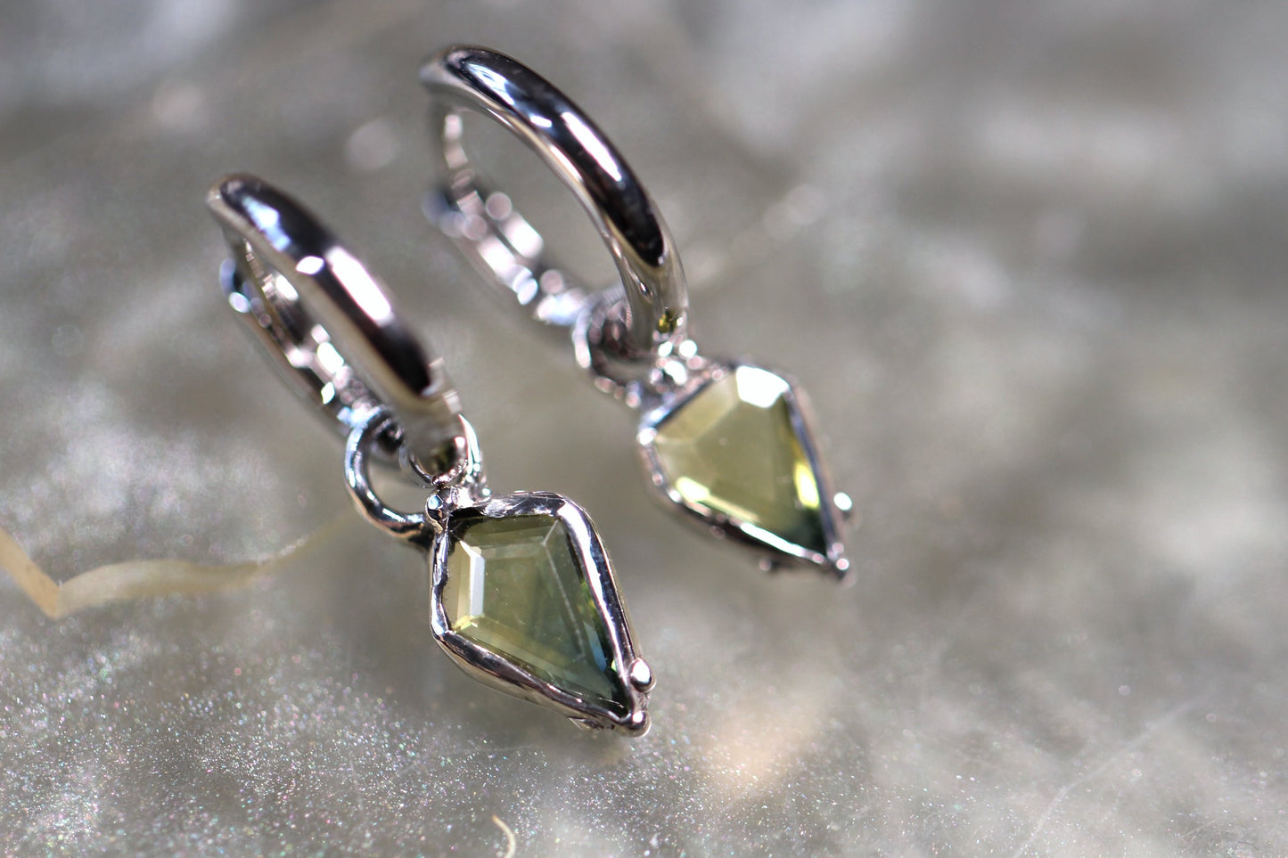 Australian Parti Sapphire and Sterling Silver Earrings