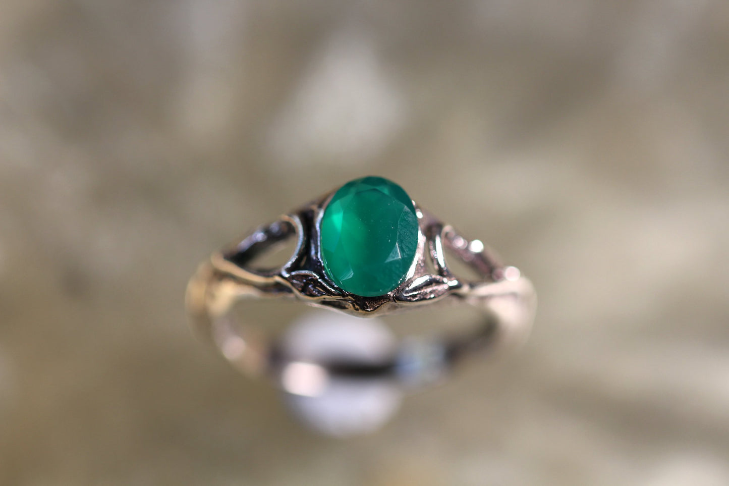 Custom Green Obsidian Ring