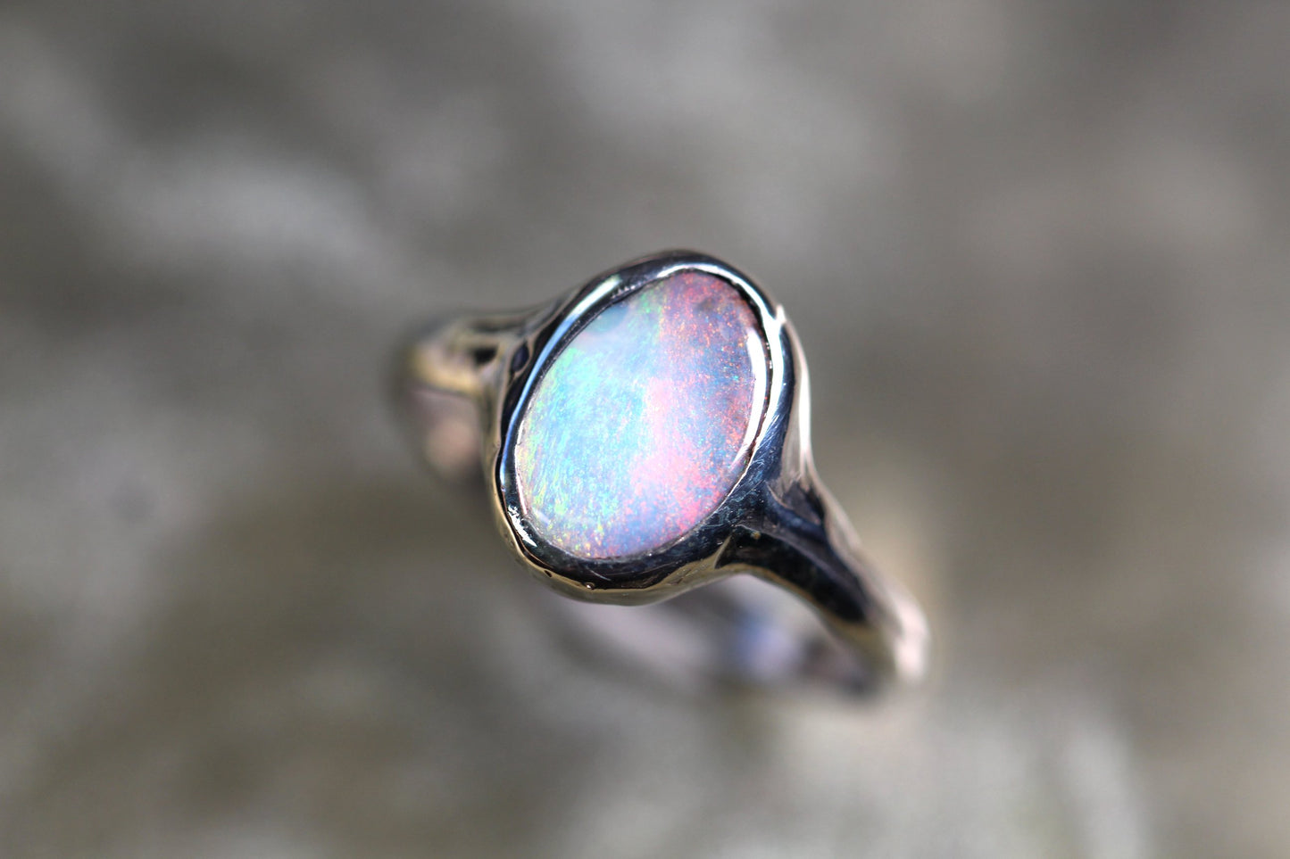 Boulder Opal and Sterling Silver Ring