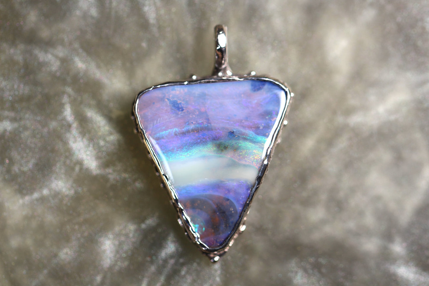 Boulder Opal and Sterling Silver Pendant