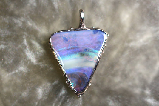 Boulder Opal and Sterling Silver Pendant