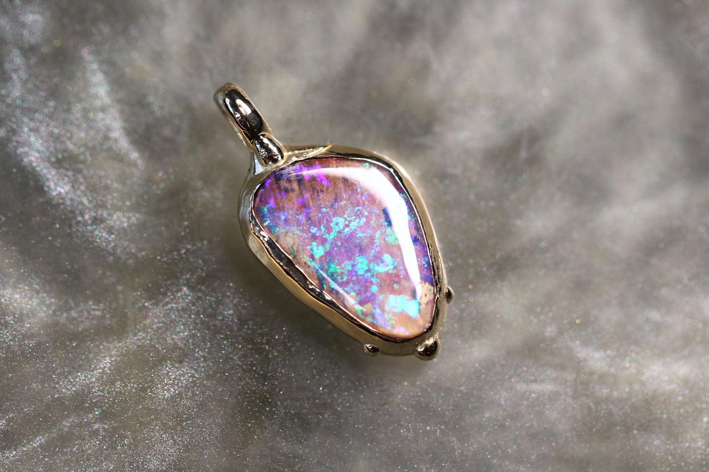 Boulder Opal and Solid 9ct Yellow Gold Pendant