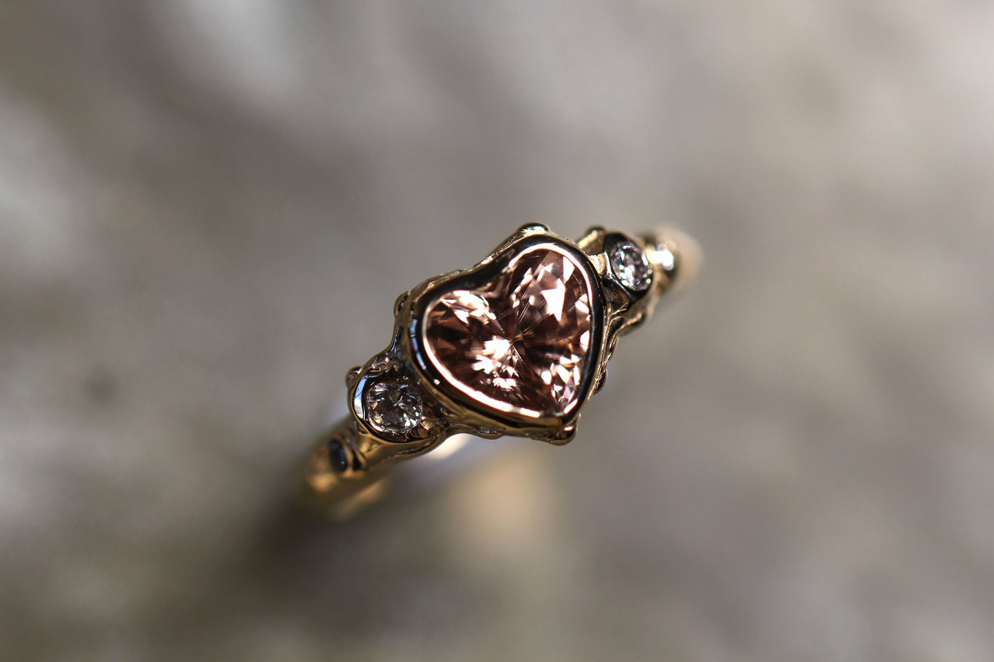 Zircon, Diamond and Solid 9ct Yellow Gold Ring