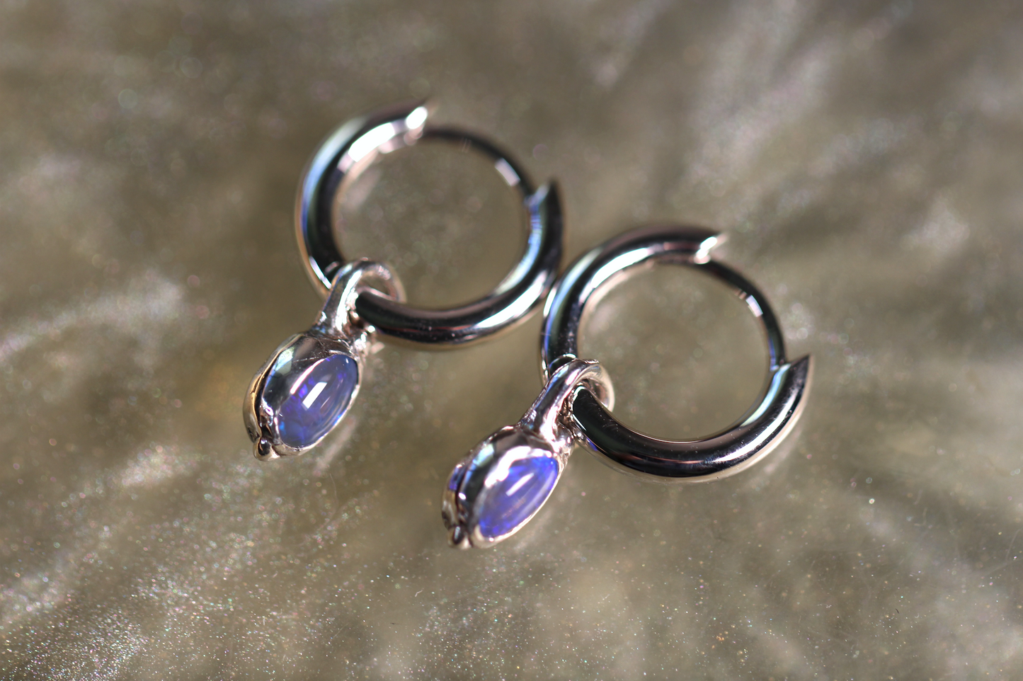 Lightning Ridge Opal and Sterling Silver Earrings