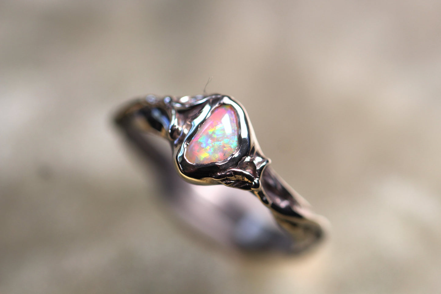 Lightning Ridge Opal and Sterling Silver Ring