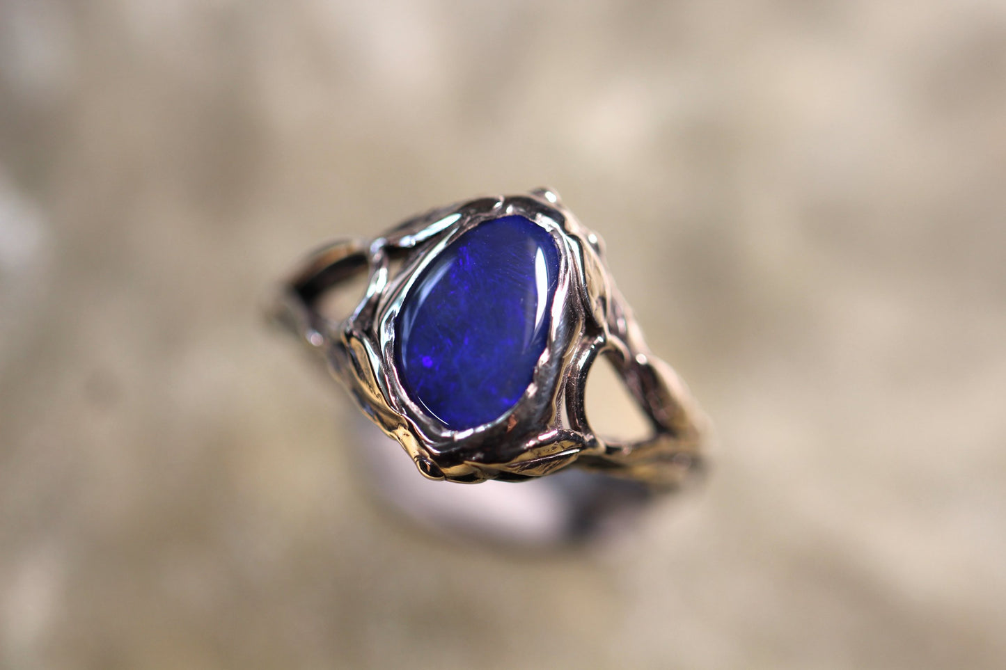 Lightning Ridge Opal and Sterling Silver Ring