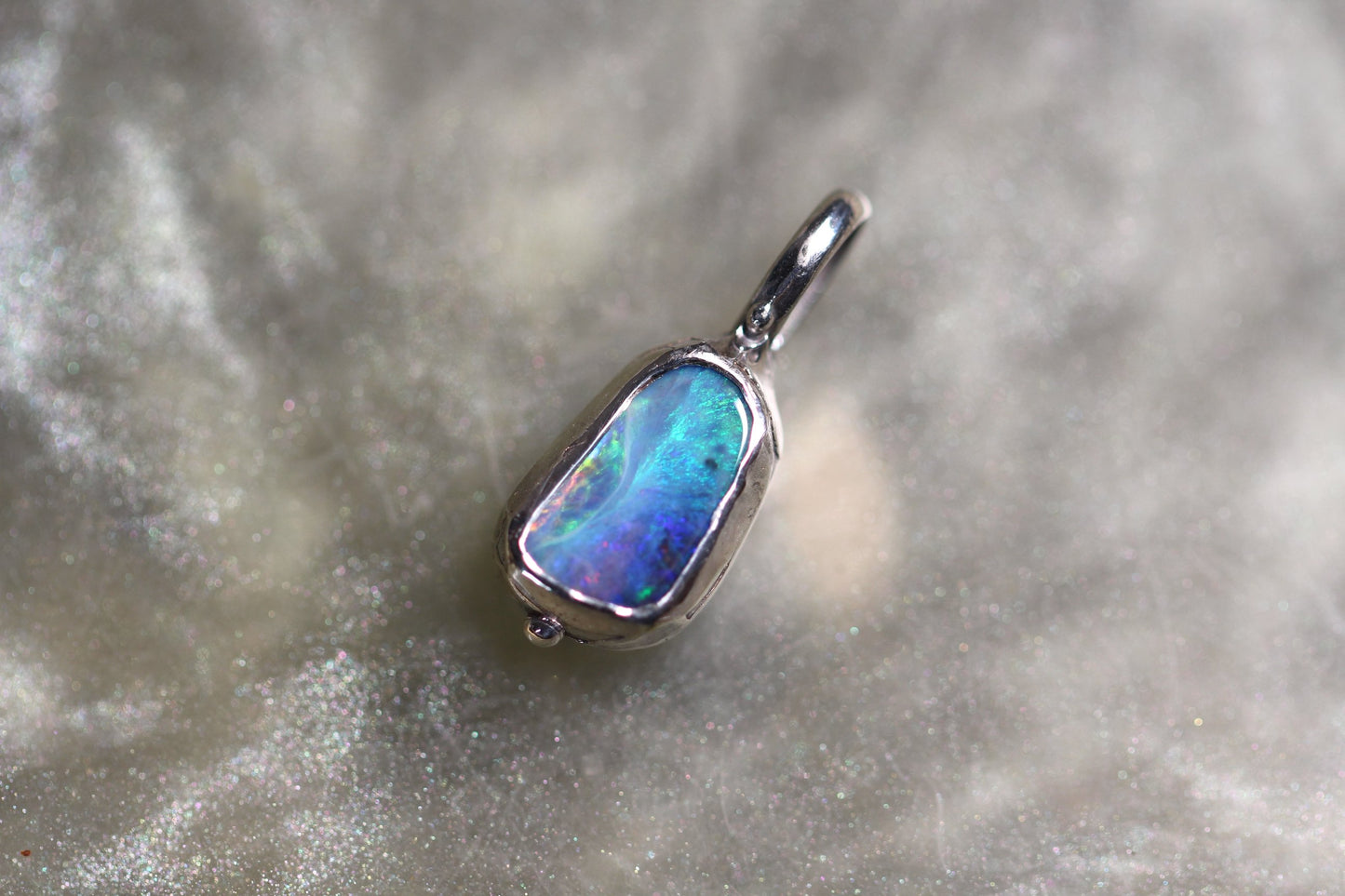 Boulder Opal and Sterling Silver Pendant
