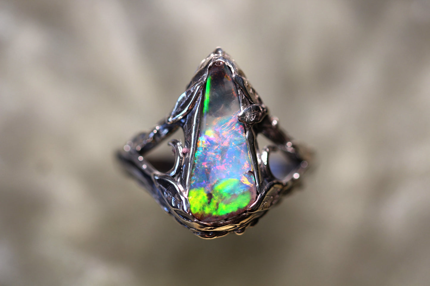 Boulder Opal and Sterling Silver Ring
