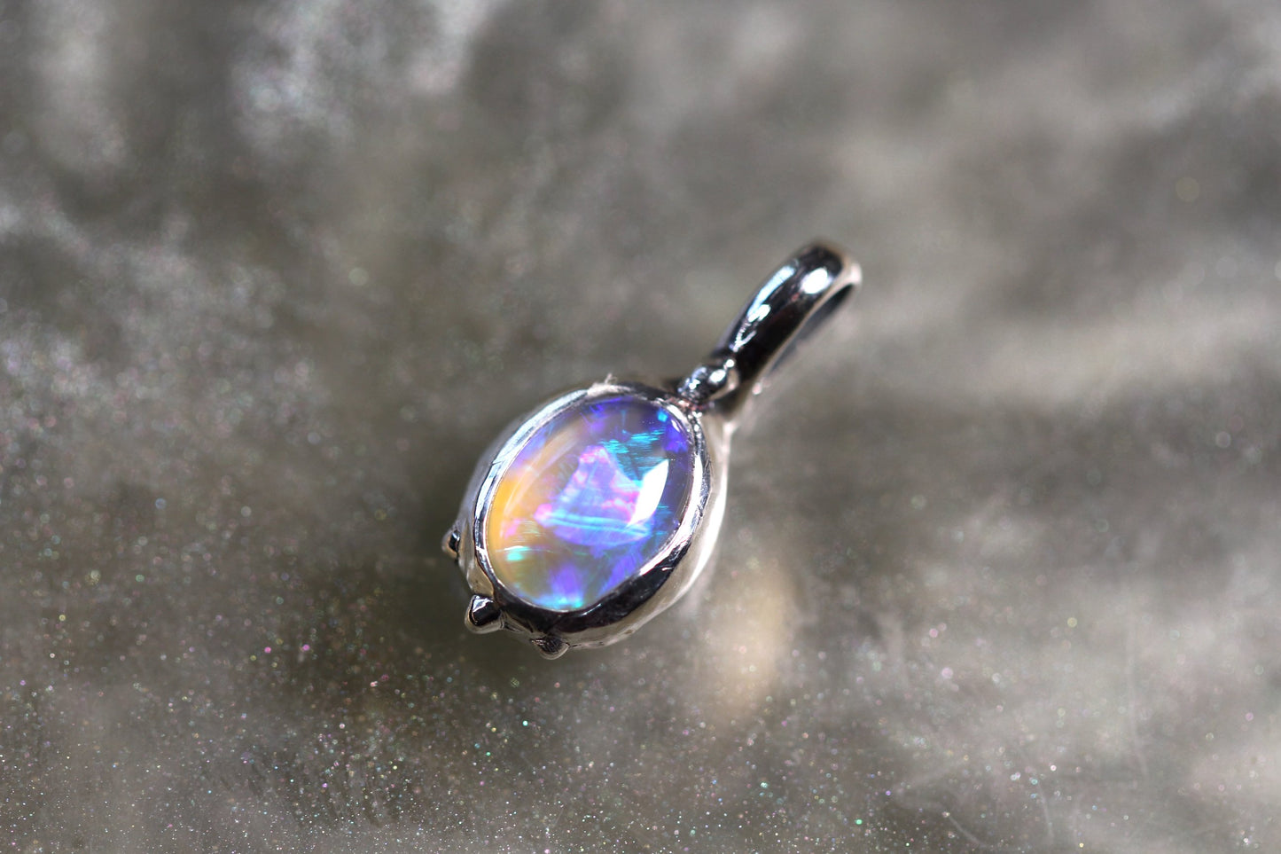 Lightning Ridge Opal and Sterling Silver Pendant