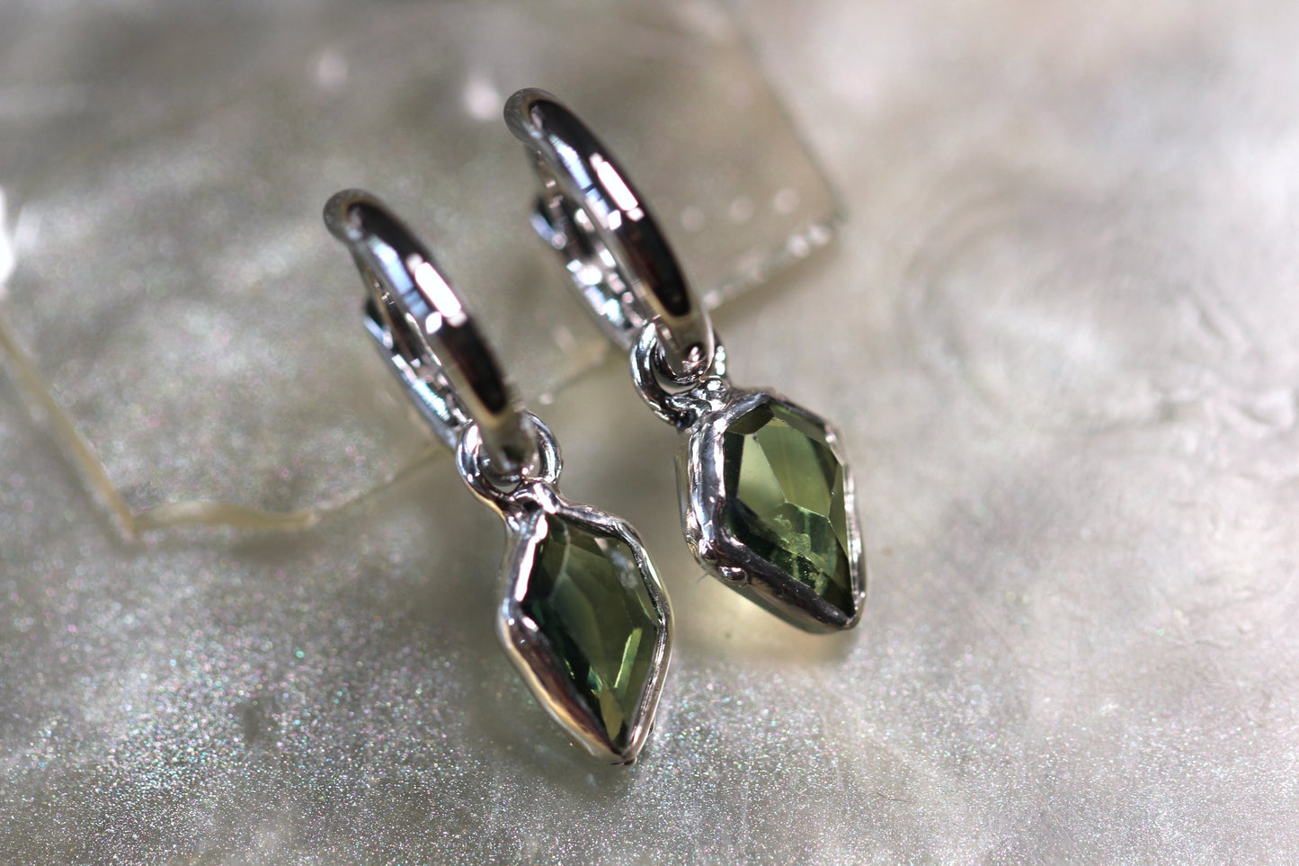 Australian Parti Sapphire and Sterling Silver Earrings