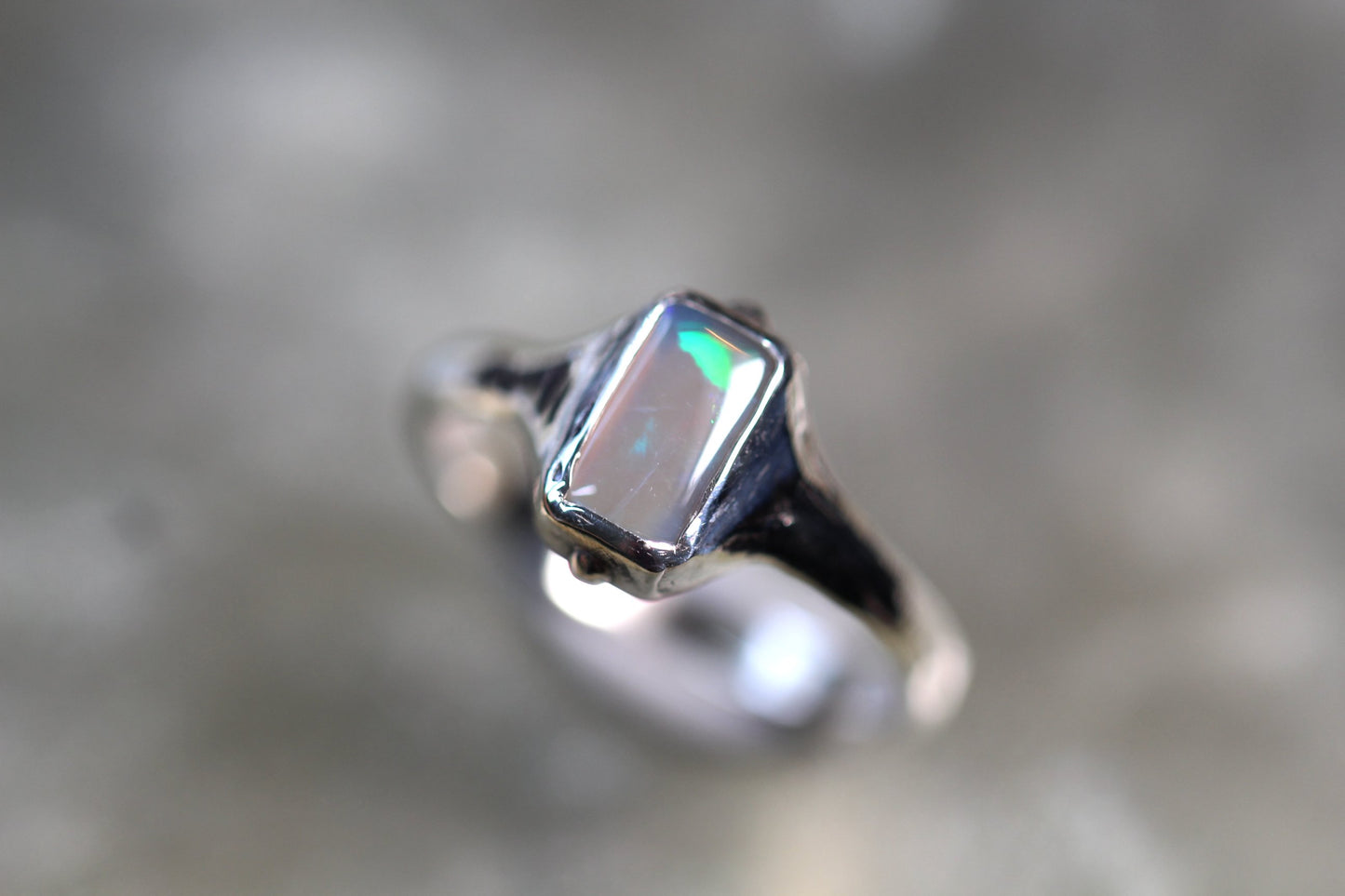 Lightning Ridge Opal and Sterling Silver Ring