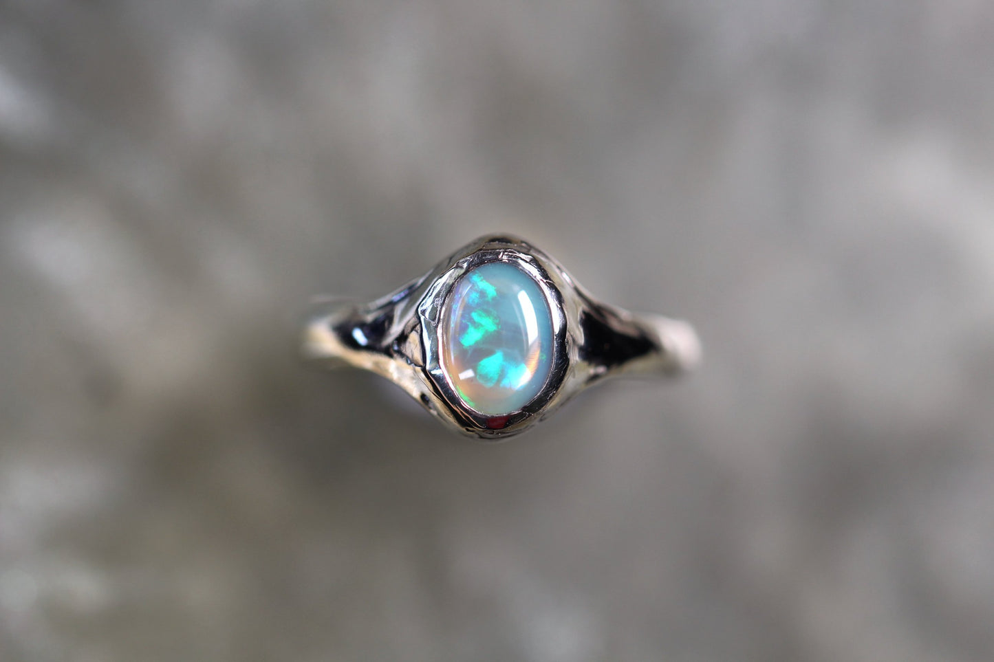 Lightning Ridge Opal and Sterling Silver Ring