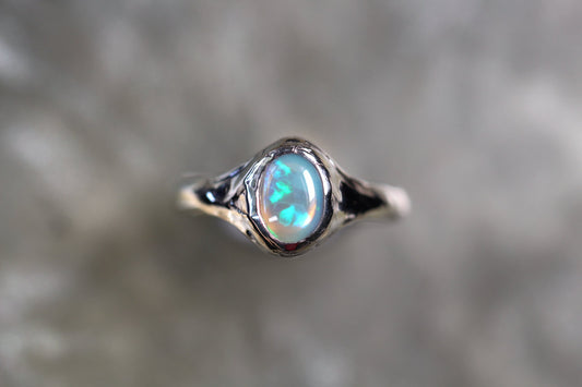 Lightning Ridge Opal and Sterling Silver Ring