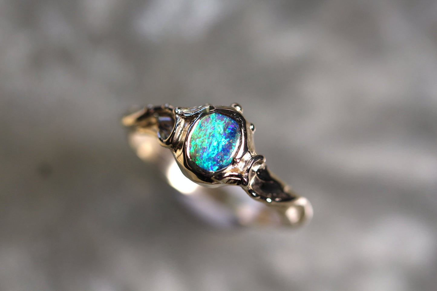 Boulder Opal and Solid 9ct Yellow Gold Ring