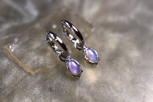 Lightning Ridge Opal and Sterling Silver Earrings