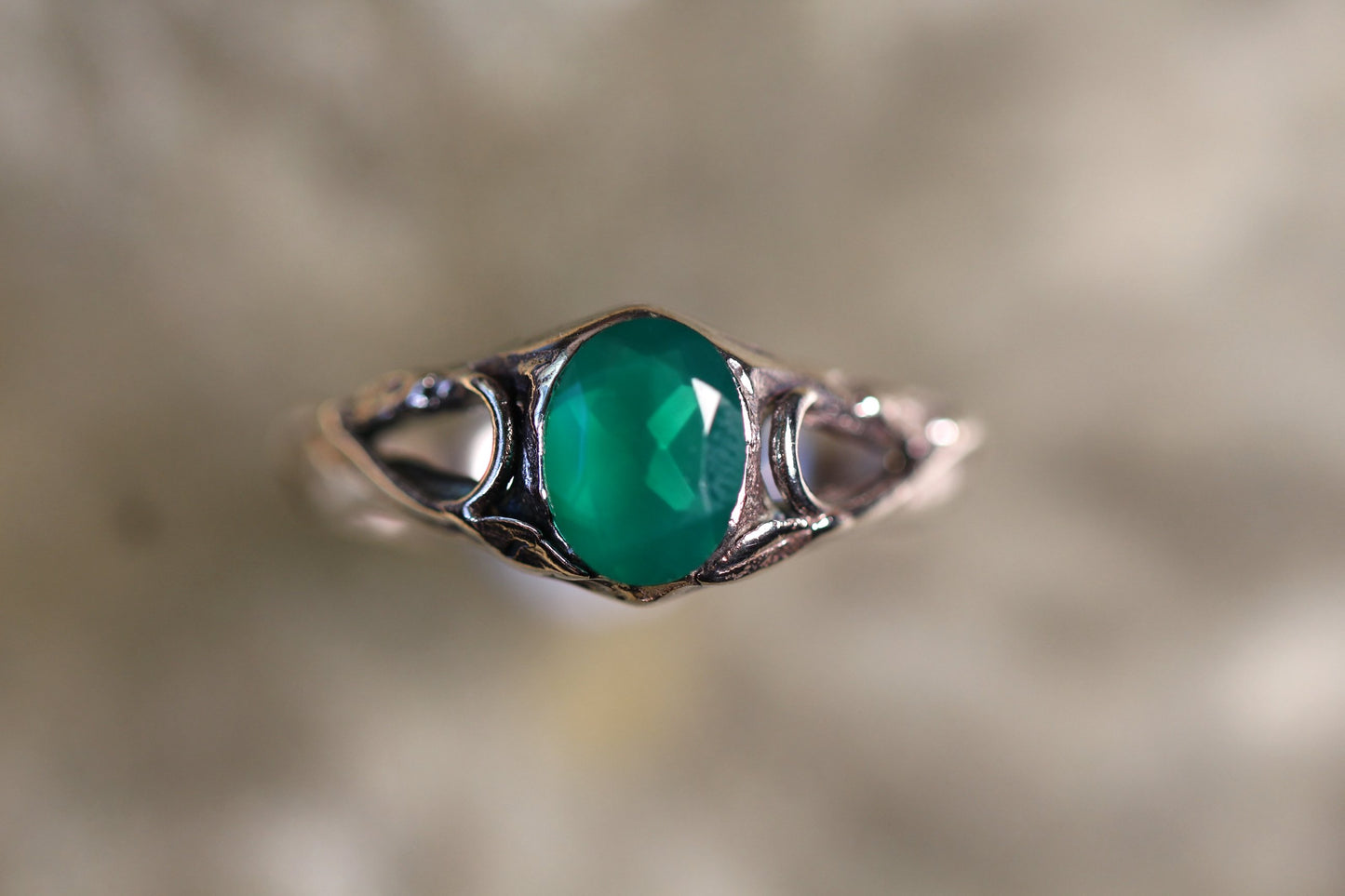 Custom Green Obsidian Ring