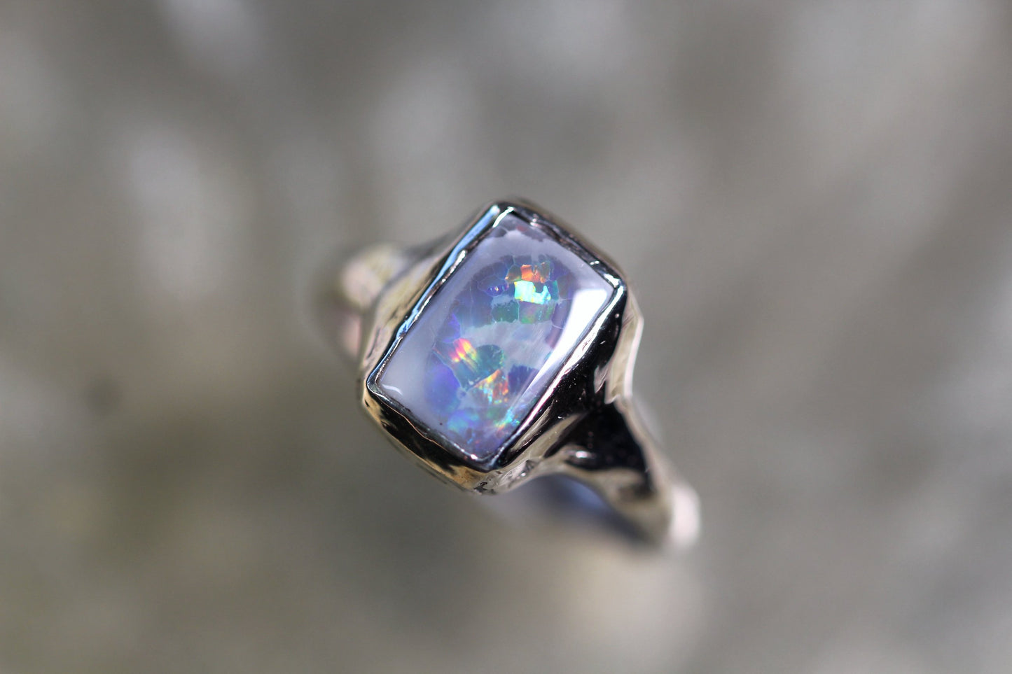 Lightning Ridge Opal and Sterling Silver Ring