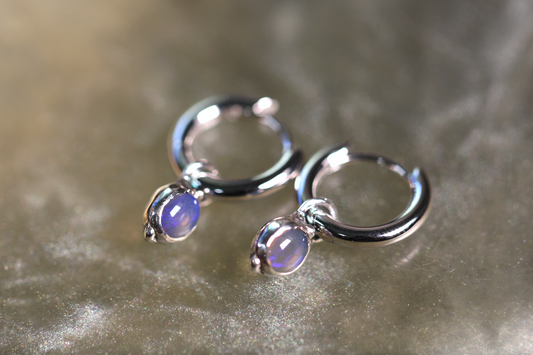 Lightning Ridge Opal and Sterling Silver Earrings