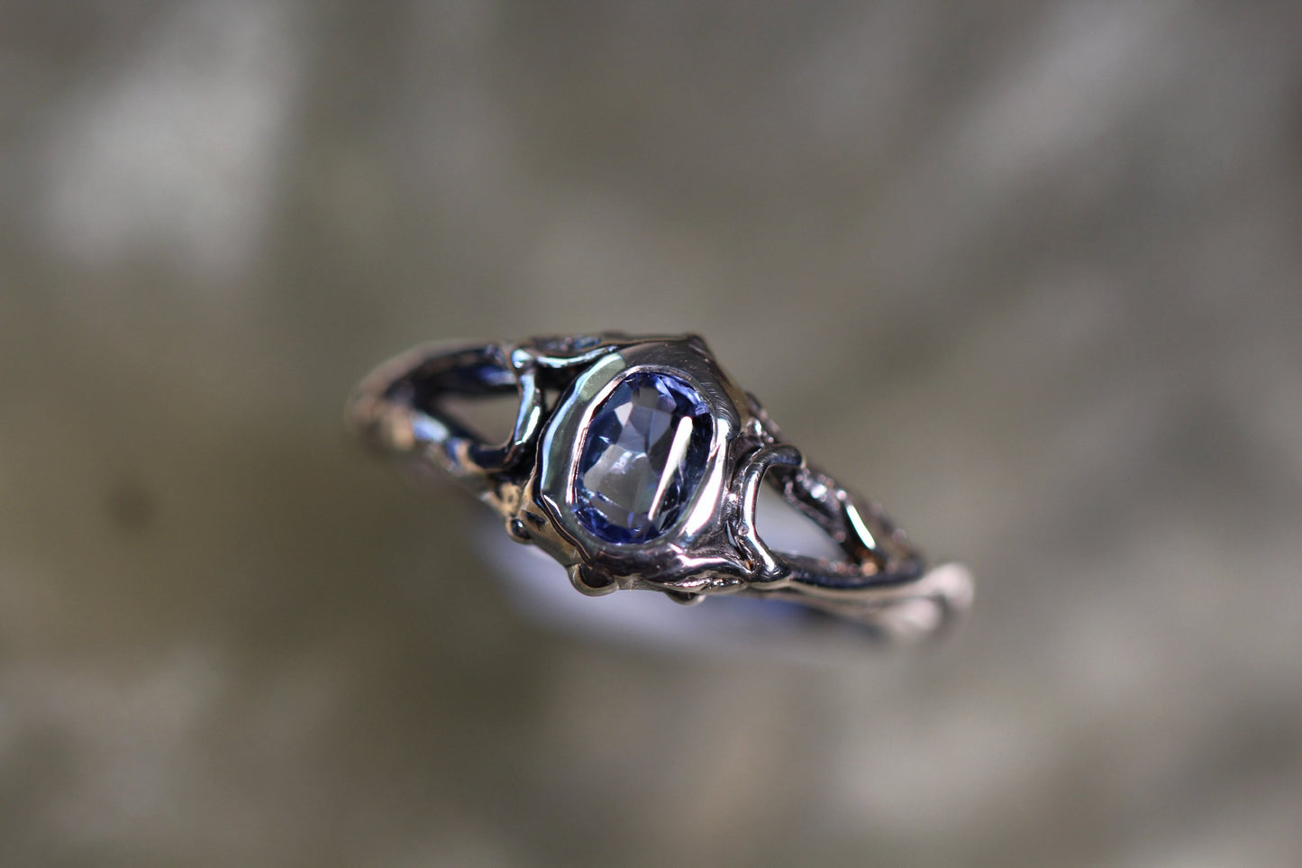 Ceylon Sapphire and Sterling Silver Ring